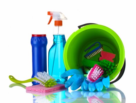 Regular cleaning in a bright home living room