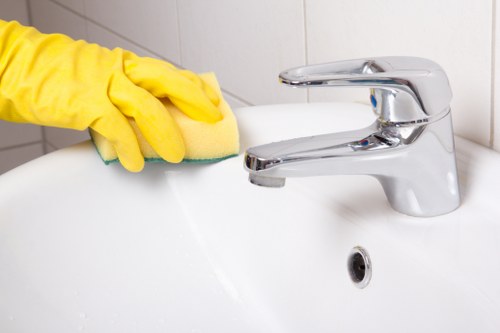 Spot cleaning a rug stain with a cloth